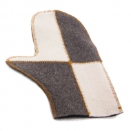 Натуральная рукавичка для сауны и бани "Клетка"